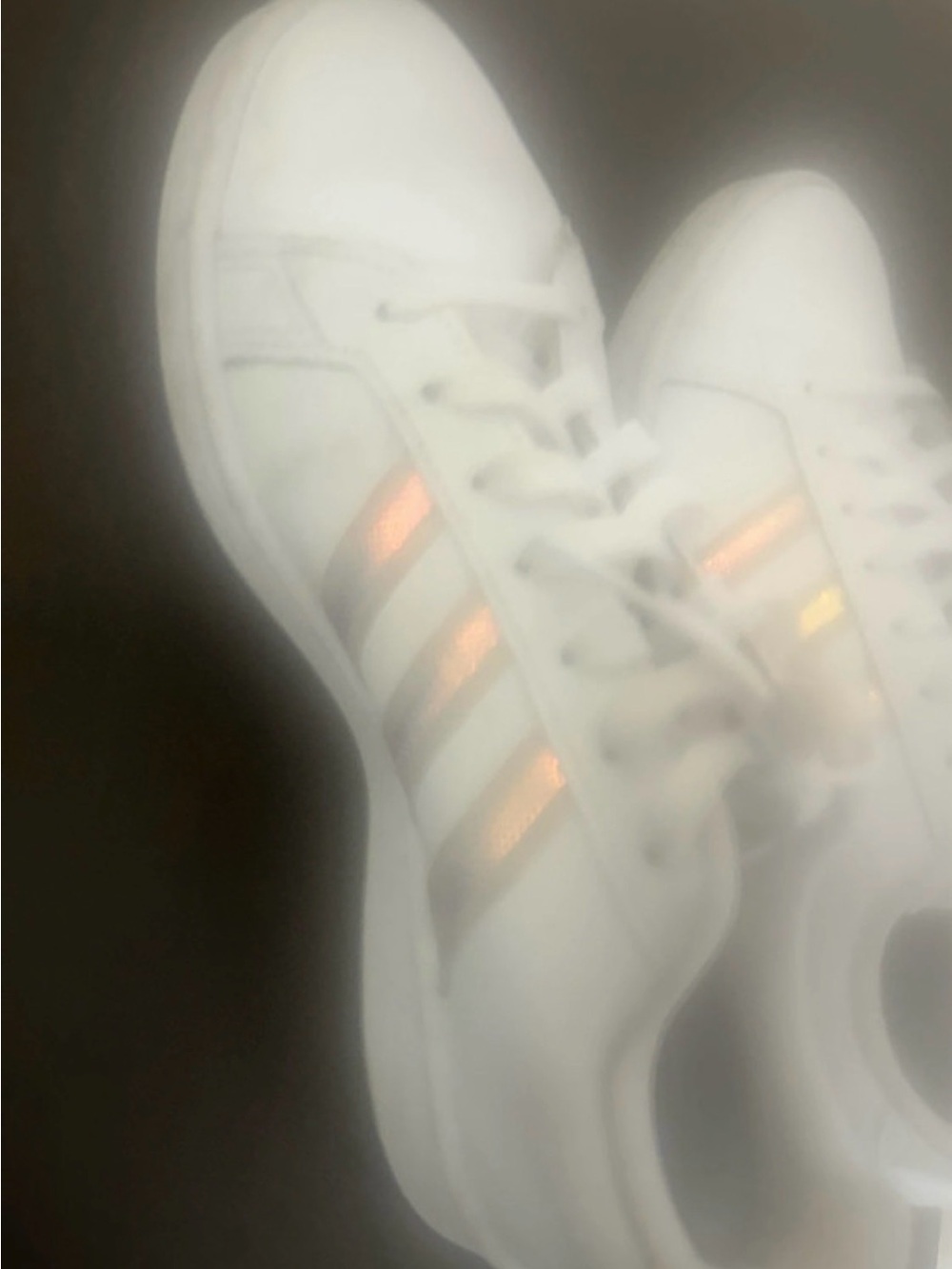 adidas White Women's Sneakers with Iridescent Stripes
